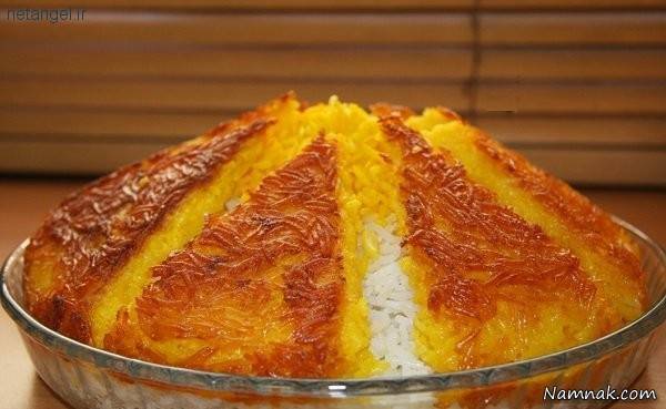 طرز تهیه ته دیگ تک نفره قالبی